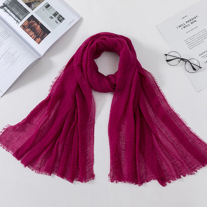 2026 Muslim Fashion Women Crinkle Hijab Scarf Soft Solid Head Scarves Turban Shawls and Wraps Hijab femme musulman kopftuch
