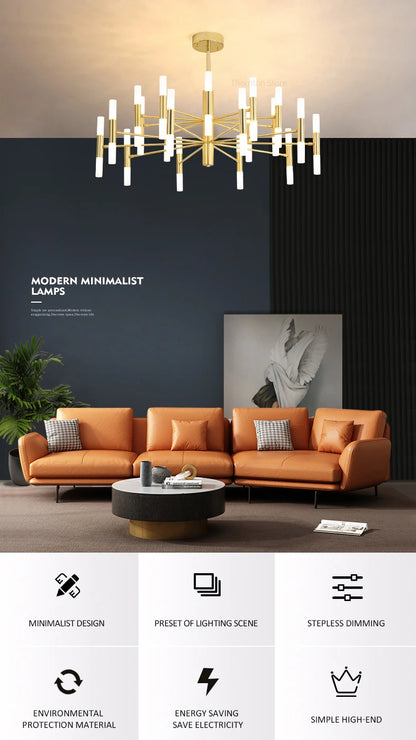 Lights For Living Room Dining Room Nordic Pendant Light Modern Ceiling Chandeliers Bedroom Decoration Lamp Gloden Light Fixrurn