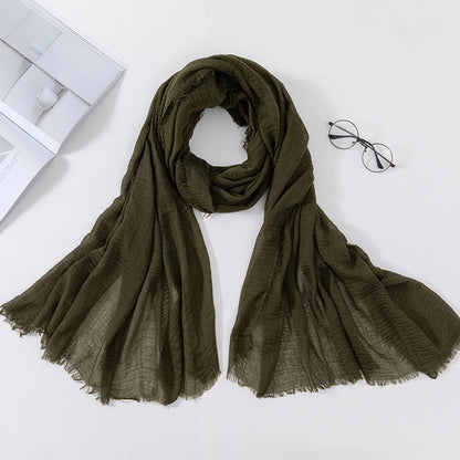 2026 Muslim Fashion Women Crinkle Hijab Scarf Soft Solid Head Scarves Turban Shawls and Wraps Hijab femme musulman kopftuch
