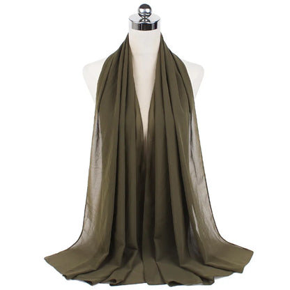 Muslim Chiffon Hijab Scarf Women Long Solid Color Head Wrap For Women Hijabs Scarves Ladies Muslim Veil Jersey Hijabs