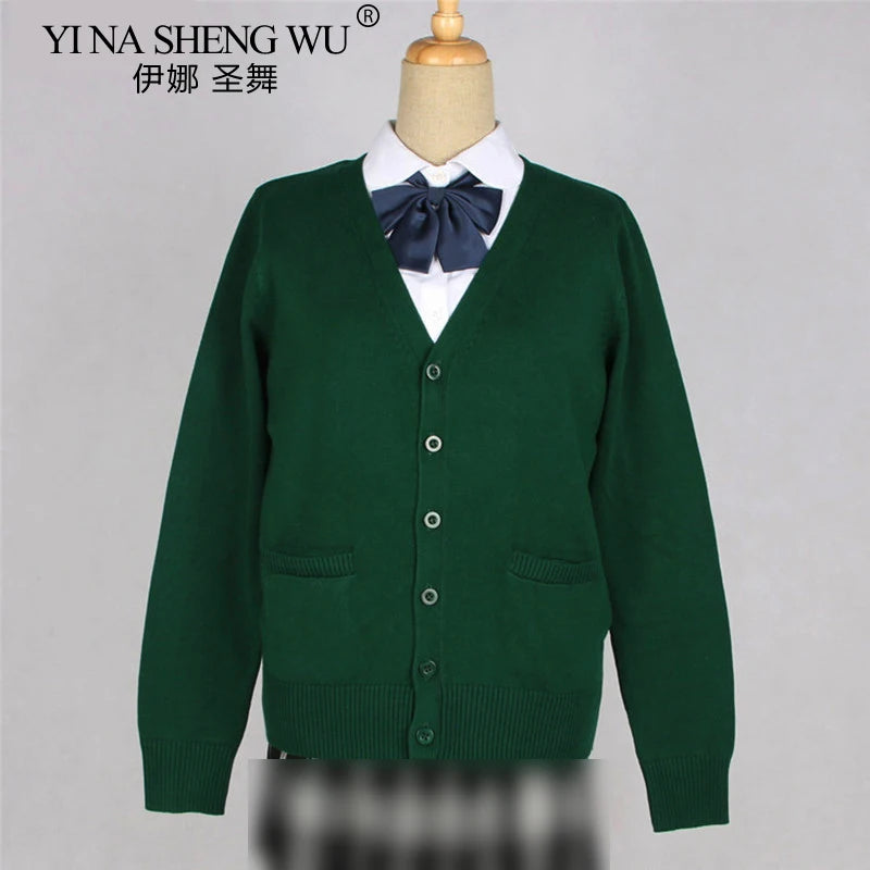 School JK Uniform Sweater Coat Anime Cosplay Costumes Cardigan Outerwear Sweater 16 Colour Long Sleeve Knitting Coat For Girls
