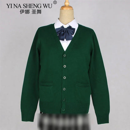 School JK Uniform Sweater Coat Anime Cosplay Costumes Cardigan Outerwear Sweater 16 Colour Long Sleeve Knitting Coat For Girls