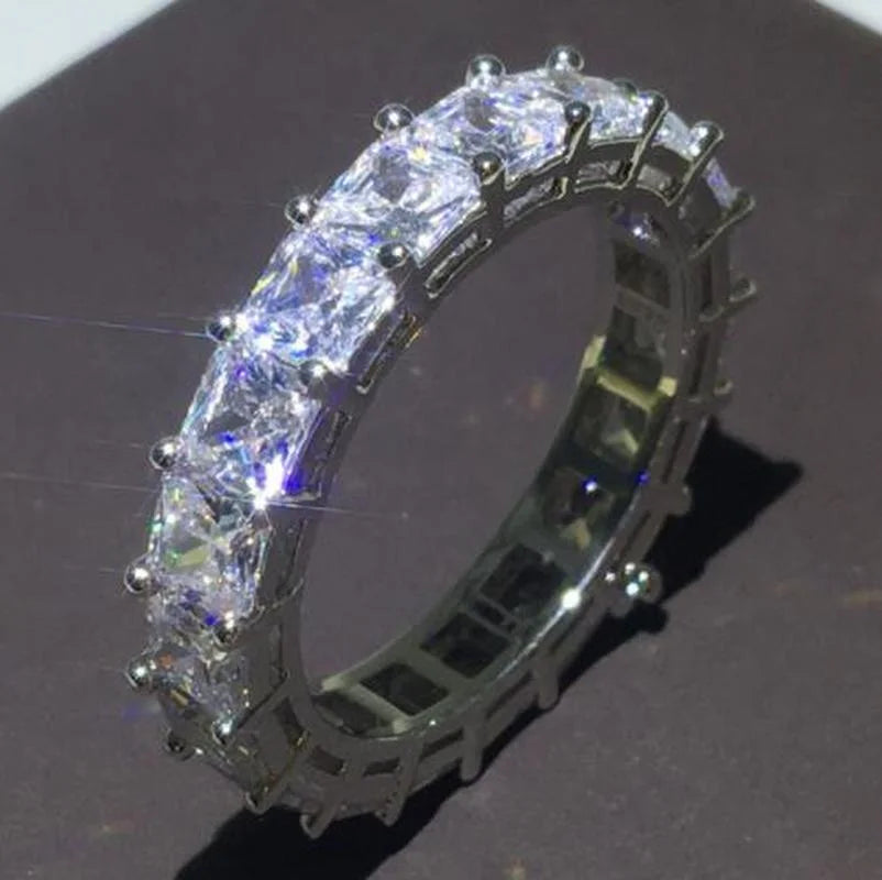 Wholesale Eternity Band Promise ring 925 Sterling silver Diamond cz Engagement Wedding Rings for women Men Finger Party Jewelry