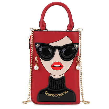 Sexy Lady Face Purses and Handbags for Women Fashion Designer Chain Shoulder Bag Party Clutch Funky Female Crossbody Bags 2022