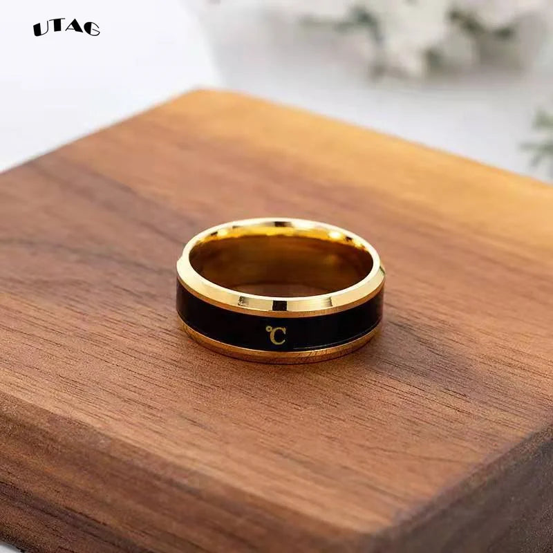 UTAG Smart Sensor Body Temperature Ring Stainless Steel Fashion Display Real-time Temperature Test Finger Rings