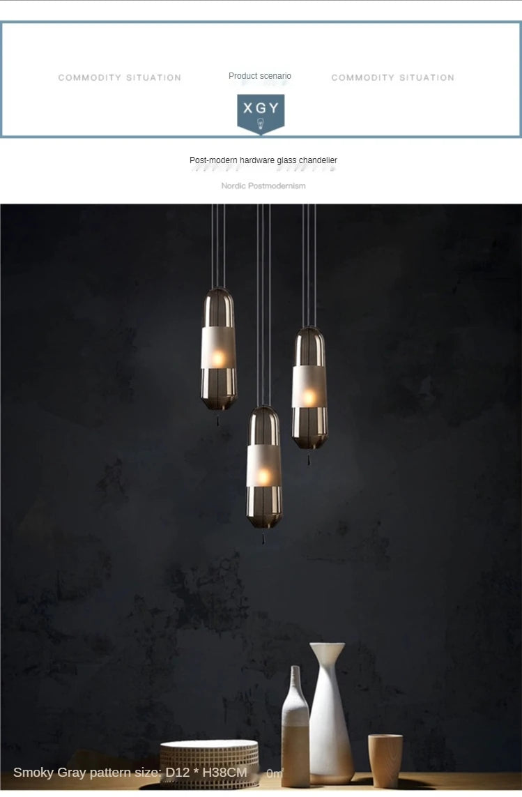 Restaurant Chandelier Lights Bedroom Bedside Living Dining Room Pendant Lamps Glass Decoration Nordic Hanging Kitchen Lighting