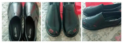 Genuine Leather Ballet Flats Shoes Women Vintage Luxury High Quality Loafers Women's Moccasins Casual Elegant Ladies Wide Shoes