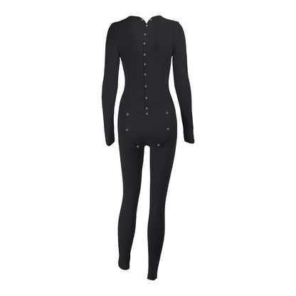 Sexy Pyjama Women's Jumpsuit Suit Button-down Front Back Butt Open Ass Flap Jumpsuit Pajamas Loungewear Buttoned Sleepwear