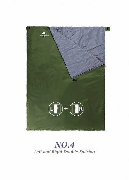 Naturehike Sleeping Bag LW180 Outdoor Ultralight Portable Waterproof Summer Sleeping Bag Envelope Cotton Camping Sleeping Bag
