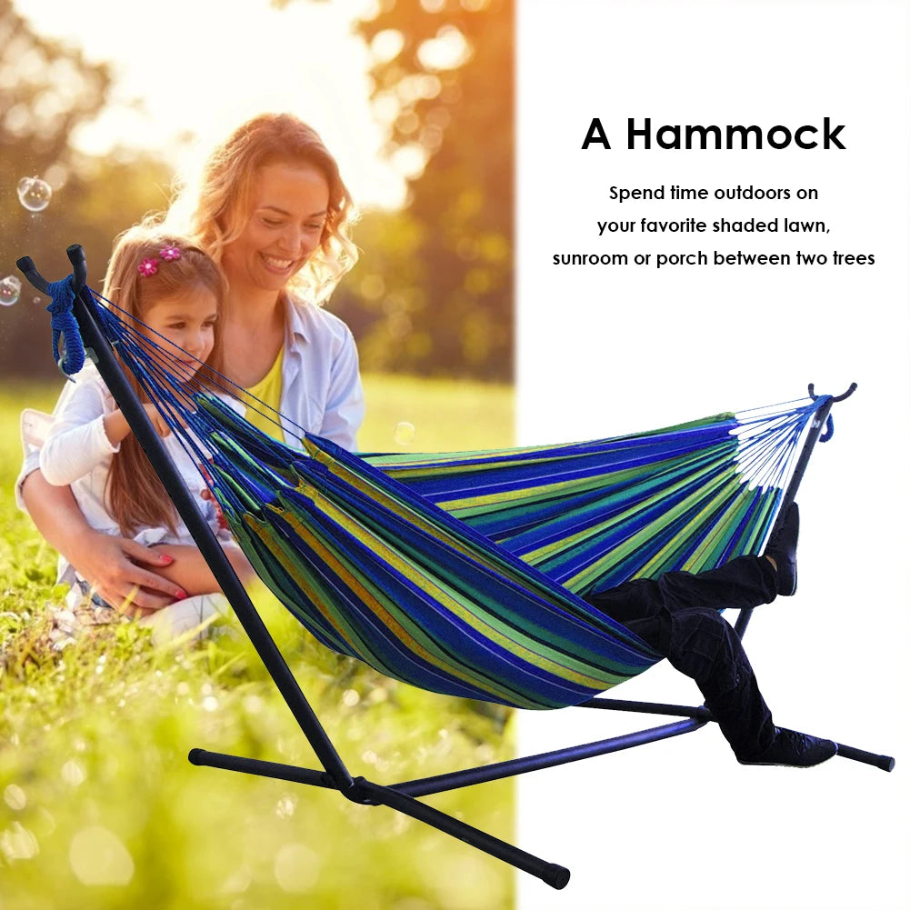 Outdoor Convenient Portable Canvas Hammock No Stand Multi-functional Practical Camping Sleep Swing Hanging Bed Garden Furniture