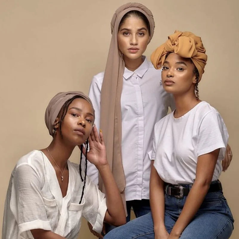 New Fashion Women Solid Chiffon Headscarf Ready To Wear Instant Hijab Scarf Muslim Shawl Islamic Hijabs Arab Wrap Head Scarves