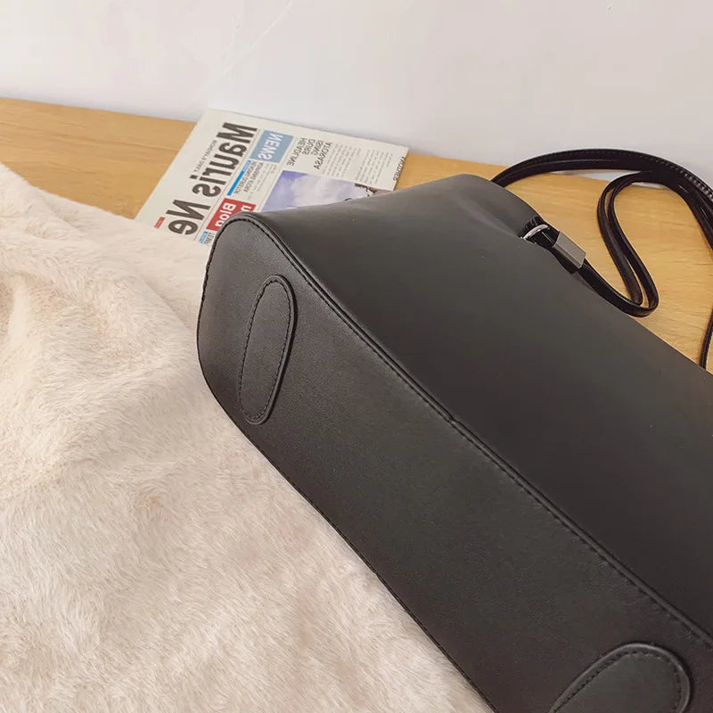 Solid Color Women's PU Leather Handbag and Purse Luxury Large Capacity Fashion Shoulder Bags Female Designer Shopping Tote Bags