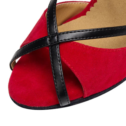 Latin Shoes Salsa Tango Ballroom Party Sports Women's Shoes Red Black Girls High Heel Summer Sandals Outdoor Women's Dance Shoes