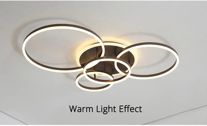 Modern Round Design Ceiling Lights For Living Room Bedroom Gold White Coffee Painted  Circle Rings Lighting Fixtures Luminaire
