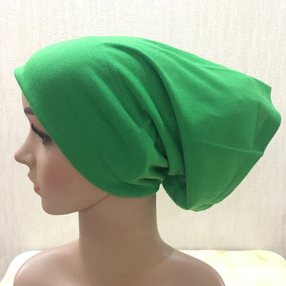 H065 plain tube hats Muslim Turban Pure Color Stretch Inner Hijabs For Caps Ready To Wear Women Head Scarf Under Hijab Bonnet