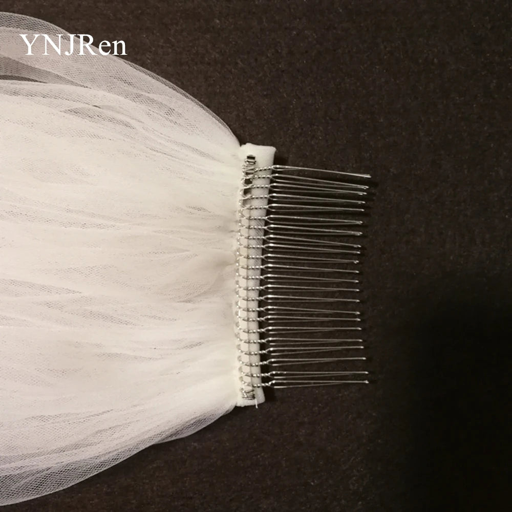 White Ivory Bridal Veil 3 m 4 m 5 m One Layer Wedding Veil With Comb Lace Bridal Veils Appliqued Cathedral Wedding Accessorie