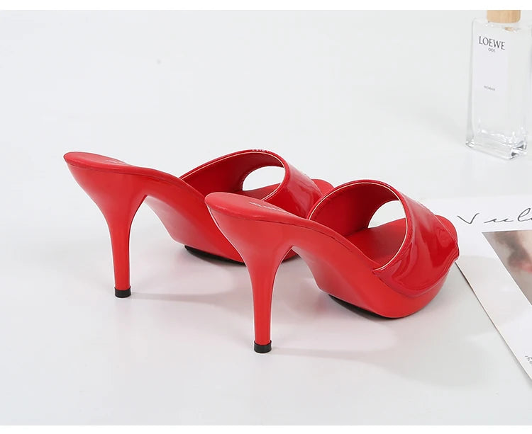 Women Shoes Sandals 2020 Summer Outside Slippers High Heels 9cm sexy High Platform Open Toe Stiletto Ladies Slides Party shoes