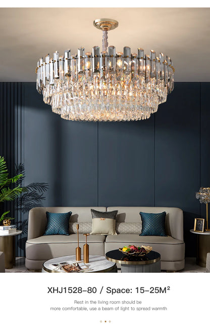 Ceiling Lamp For Living Room  Round Crystal Kitchen Lamp Simple Modern Atmosphere Bedroom Dining Room Lamp Light Pandant lights