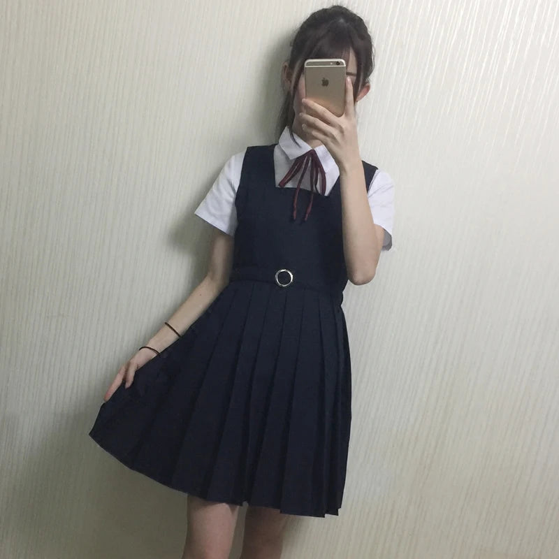 Japanese student JK uniform Cape skirt white blouse sailor's vest dress class uniform school uniform suit