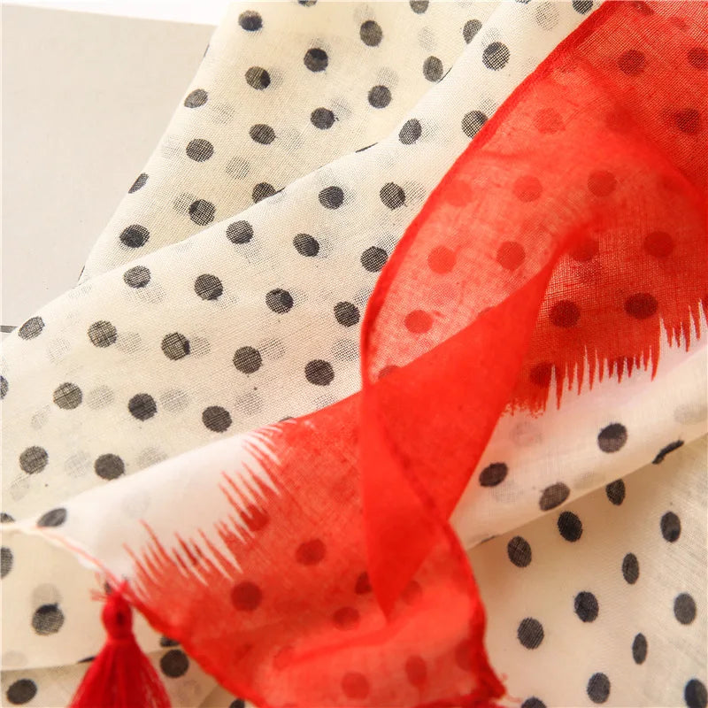 2020 New Fashion Print Summer Women cotton Scarf Polka Dot Beach Hijab Shawls and Wraps Female Foulard Echarpe Designer Bandana