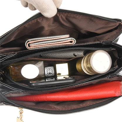 3 Layers Women Handbag Purses Luxury Designer Patent Leather Shoulder Messenger Crossbody Bags for Female Vintage Sac A Main New