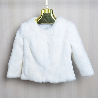 Genuine Full Pelt Fur Jacket Women's Design Rabbit Fur Coat Natural Wholeskin Fur Coat O-Neck Fashion Slim Thin Rabbit Fur Coat