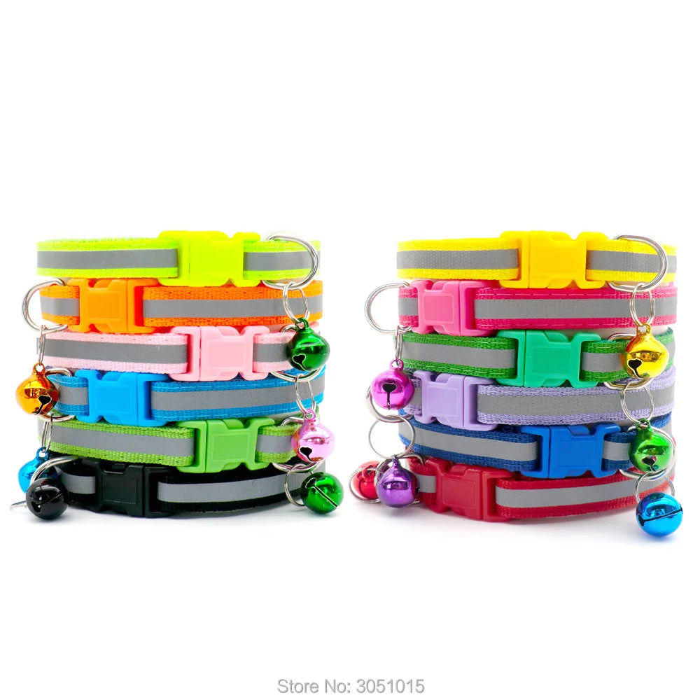 100Pcs Dog Collar With Bells Adjustable Customize Necklace Puppy Kitten Collar Accessories Pet Shop Products Rabbit Neck Strap