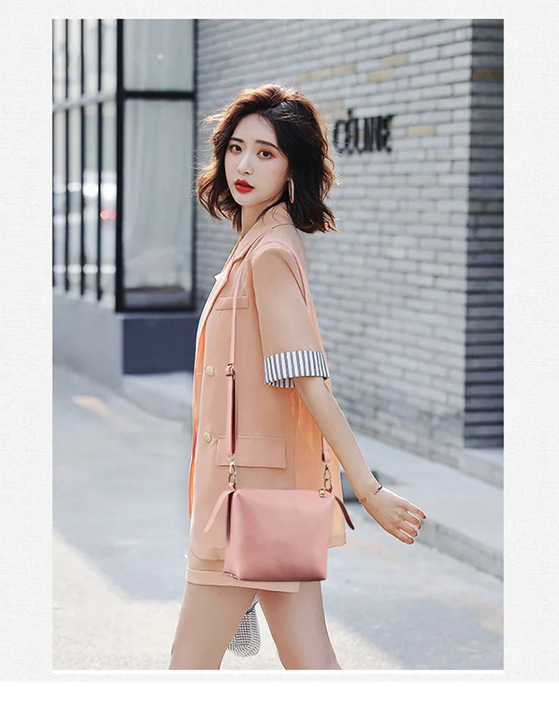 Fashion Women Bucket Handbag Large Capacity PU Leather Shoulder Bag Female  Wild 3 Pcs Set Retro Tote Tassel Messenger Bags 2026