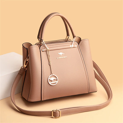 Casual Tote Women's Soft Leather Handbag Luxury Designer 3 Layers Shoulder Crossbody Bag Lady Large Capacity Shopper Sac A Main