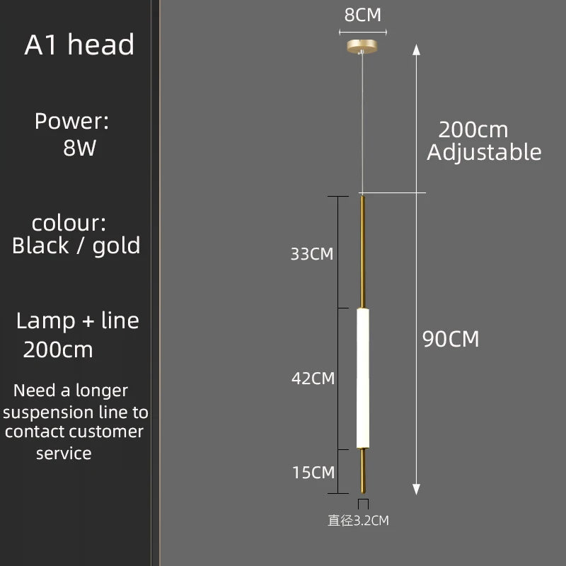 Led Pendant Light Golden Black Long Line Hanging Long Branch Chandelier Compound Attic Living Room Staircase Lighting Chandelier