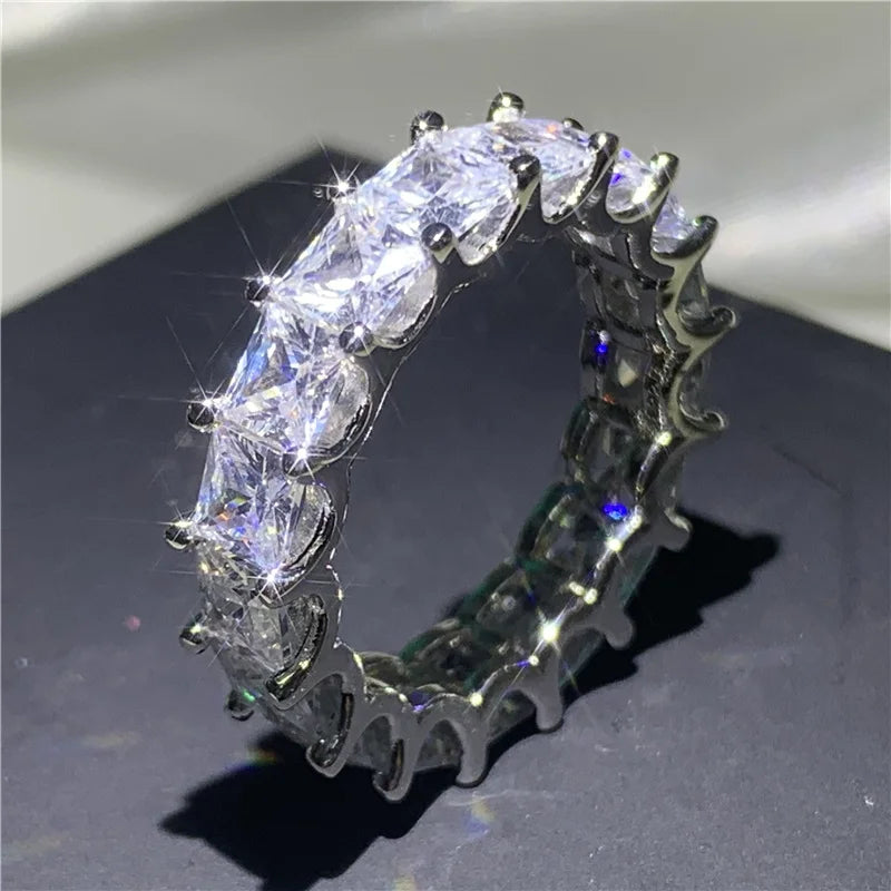 Wholesale Eternity Band Promise ring 925 Sterling silver Diamond cz Engagement Wedding Rings for women Men Finger Party Jewelry