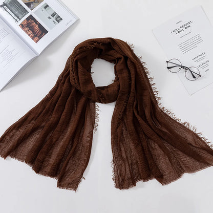 2026 Muslim Fashion Women Crinkle Hijab Scarf Soft Solid Head Scarves Turban Shawls and Wraps Hijab femme musulman kopftuch
