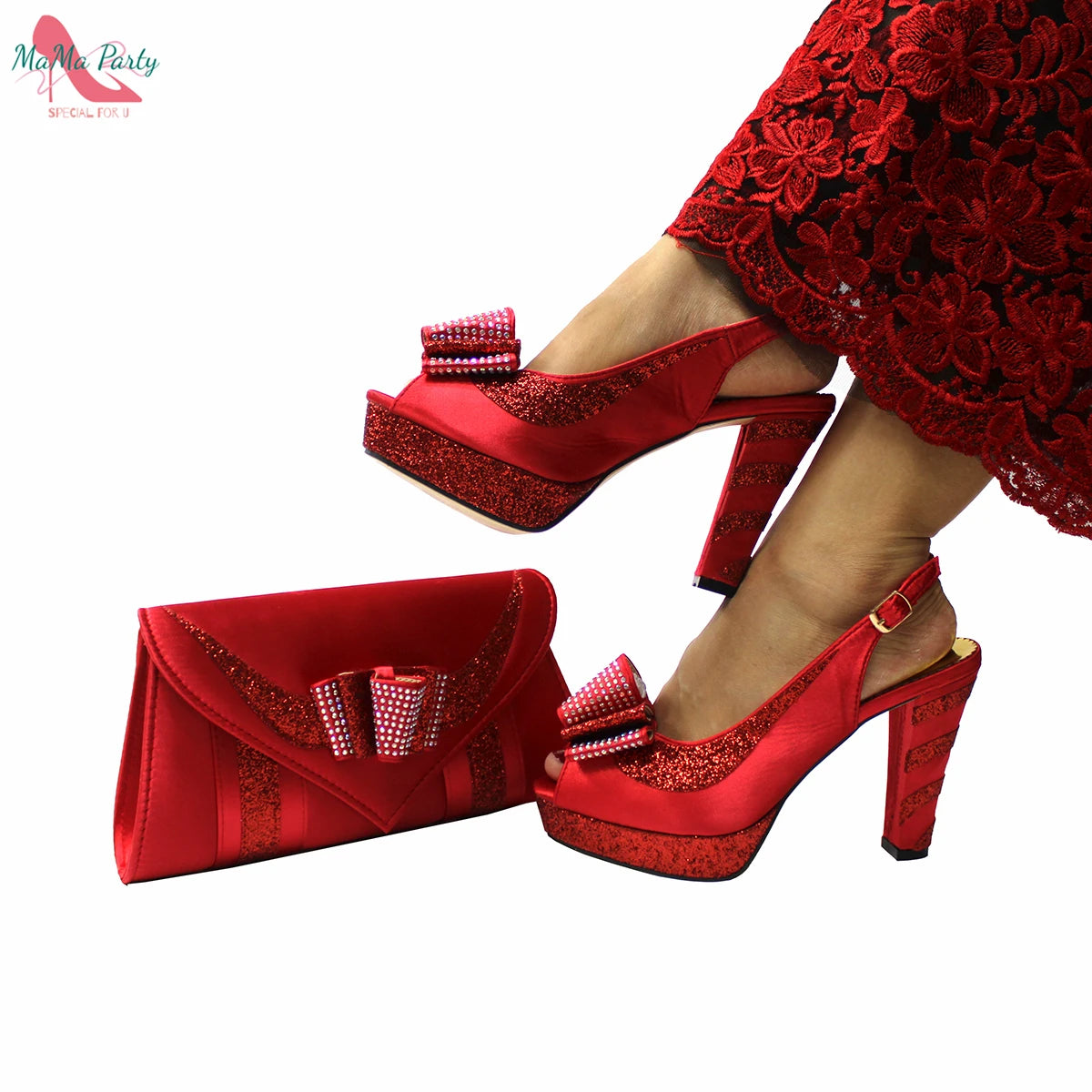2024 High Quality Fashion Nigerian Women Shoes Matching Bag Set in Royal Blue Color Specials Design with Appliques for Party