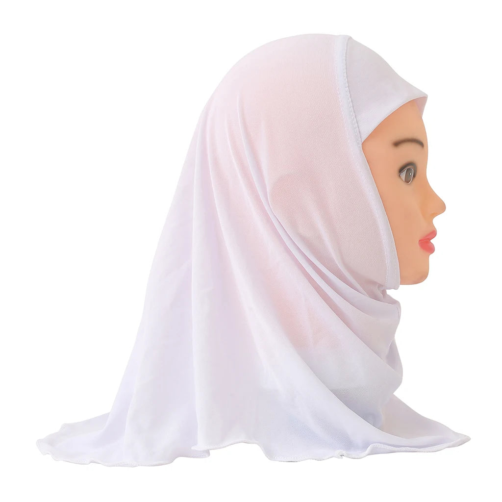 H061 Beautiful plain small girl hijab simple cute hijab hats women's caps can fit 2-6 years old girls