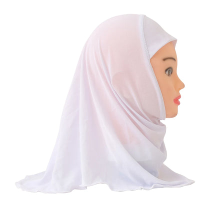 H061 Beautiful plain small girl hijab simple cute hijab hats women's caps can fit 2-6 years old girls