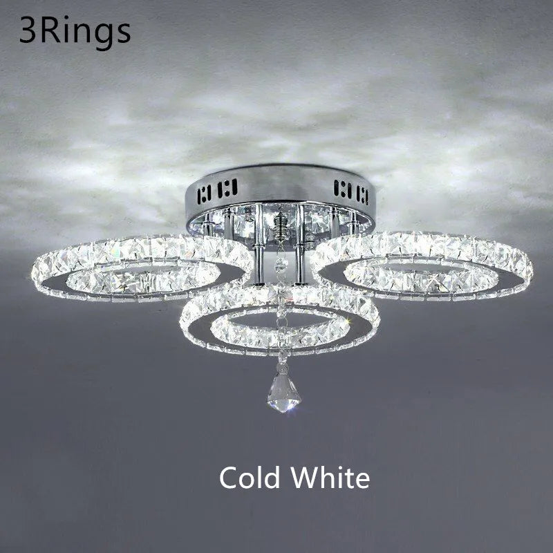 Modern Pendant Light Led Crystal Ring Ceiling Lamp Living Dining Room Chandelier Lustre Bedroom Luxury Home Decor Fixture Lumina