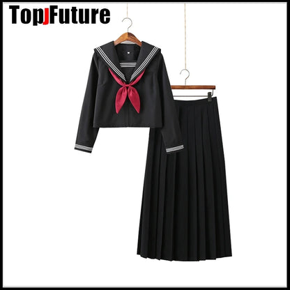 Basic JK uniform dress orthodox black Guanxi Lapel improved white three sailor suit Japanese summer student TOP SHIRT