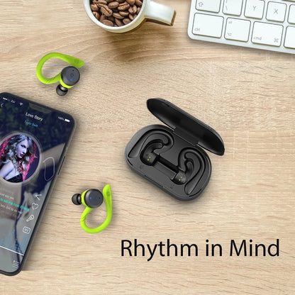 20 Hours Play Time Swimming Waterproof Bluetooth Earphone Dual Wear Style Sport Wireless Headset TWS IPX7 Earbuds Stereo