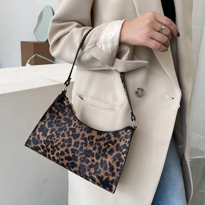 Gusure Fashion Leopard Pattern Shoulder Women Bag Hand Bag Personality Wild Pu Leather Designer Purses and Handbags