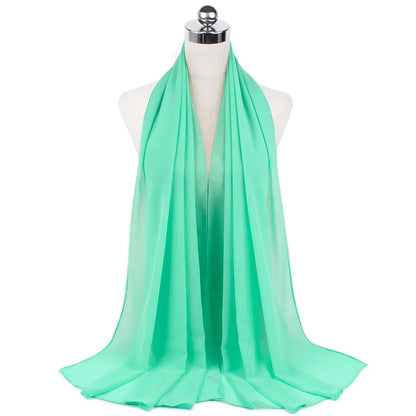 Muslim Chiffon Hijab Scarf Women Long Solid Color Head Wrap For Women Hijabs Scarves Ladies Muslim Veil Jersey Hijabs