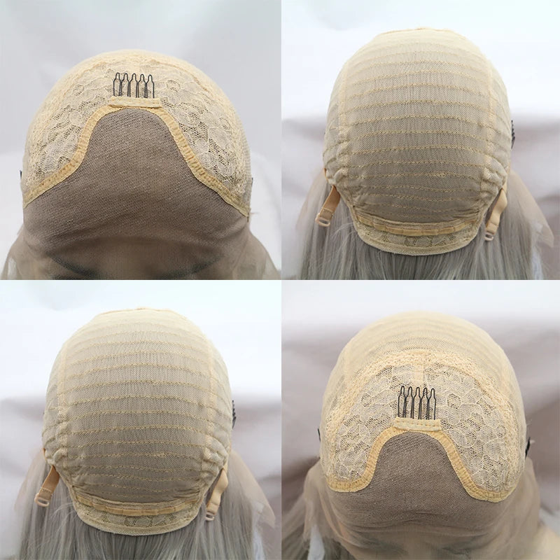 Transparent Lace 613 Blonde Kinky Yaki Straight Lace Front Wig For Women Glueless Pre Plucked Cosplay Daily Wear Fiber