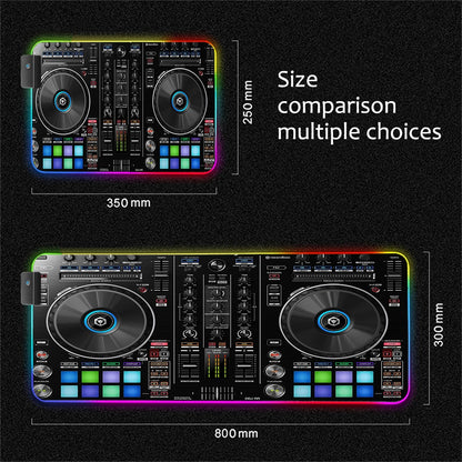 Mairuige Printing DJ Mixer Game RGB Big Mouse Pad Player Big Mouse Pad Computer Mouse Pad LED Backlit Keyboard Desktop Pad Desk