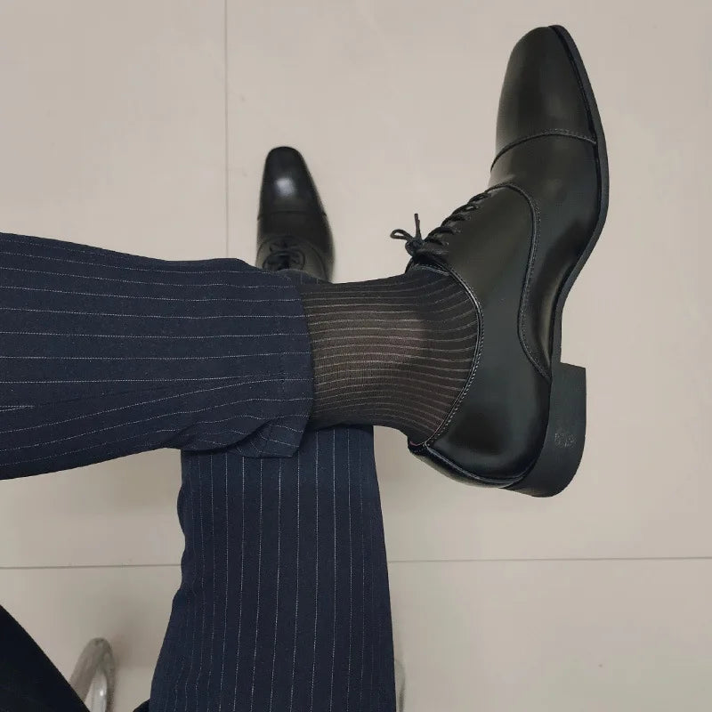 Dress Tube Socks Man Sheer Stockings Men Ultra Thin Erotic Formal Wear Socks Man Sexy Transparent Business Socks