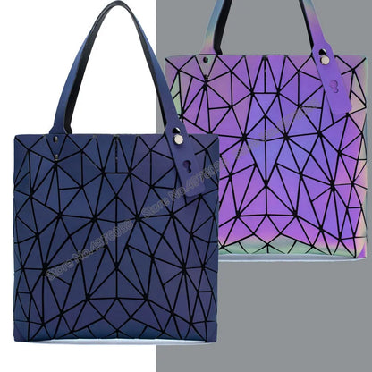 Luminous Bag Reflective Geometric Bags for Women 2024 Quilted Shoulder Bags Totes Female Handbags Bolsa Feminina Sac À Main