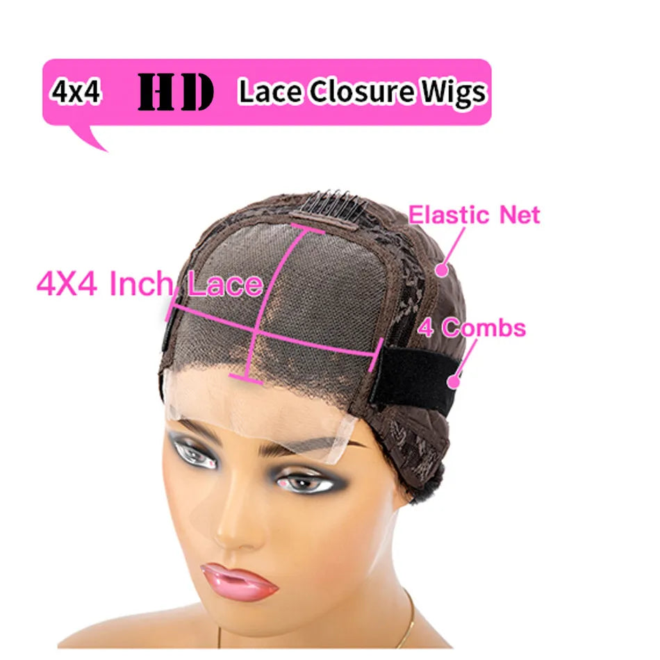 Brown Blonde Balayage Human Hair Glueless Lace Short Bob Wigs 13x4 Silk Top Lace Front Wigs Bleached Knots 360/Full Lace Wigs