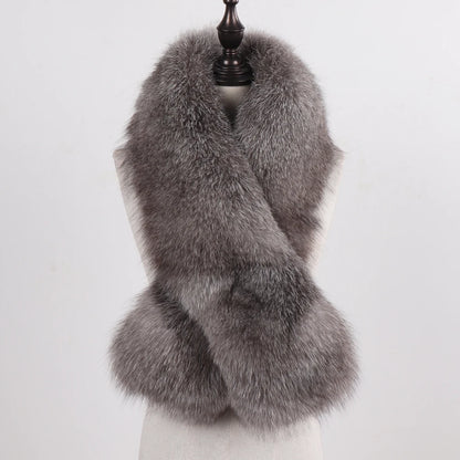 New Winter Lady Natural Luxury Real Fox Fur Scarf Shawl Full Pelt Warm Soft 100% Genuine Fox Fur Scarves Women Real Fur Muffler