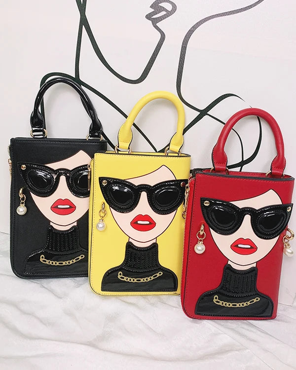Sexy Lady Face Purses and Handbags for Women Fashion Designer Chain Shoulder Bag Party Clutch Funky Female Crossbody Bags 2022