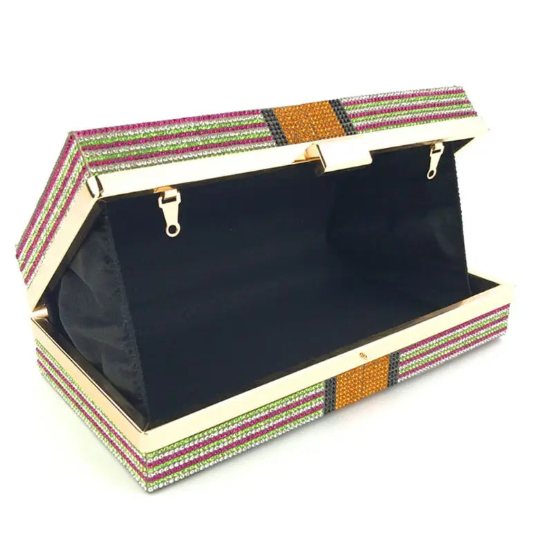 Luxury Money Clutch Rhinestone Purse 10000 Dollars Stack of Cash Evening Handbags Shoulder Wedding Dinner Bag 8 Color Wallet