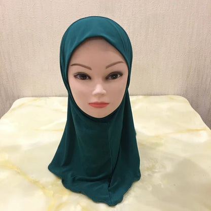 H061 Beautiful plain small girl hijab simple cute hijab hats women's caps can fit 2-6 years old girls