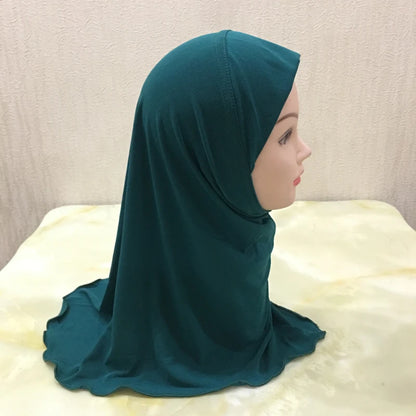 H061 Beautiful plain small girl hijab simple cute hijab hats women's caps can fit 2-6 years old girls